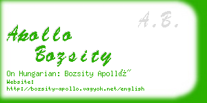 apollo bozsity business card